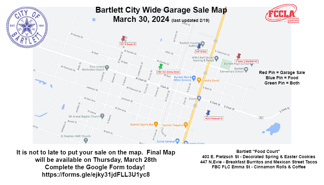 Bartlett City Wide Garage Sale Bartlett Texas