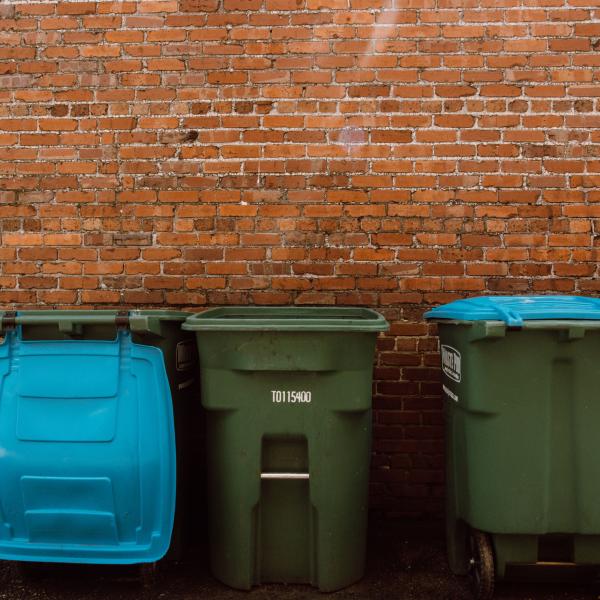 Decorative picture showing garbage can