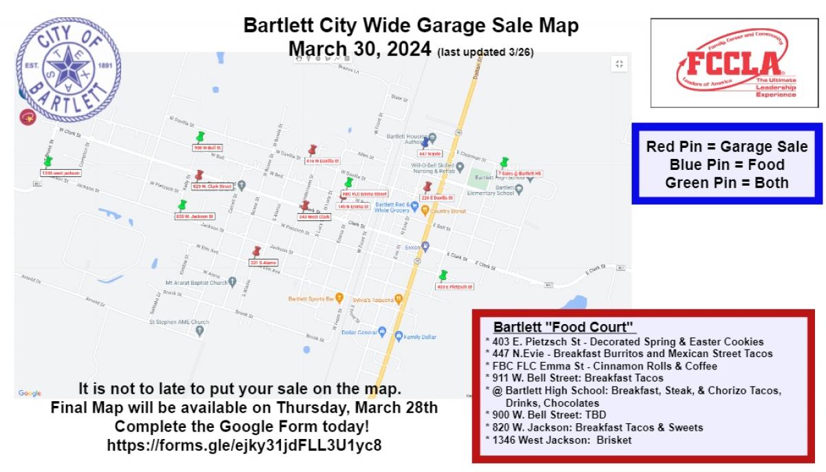 City Wide Garage Sale Location Map