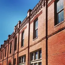 Lining of red building