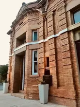 Red building with the word Bartlett at the top