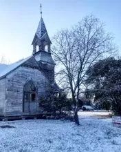 Bartlett Church with snow